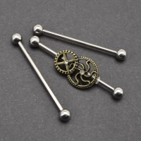 Штанга индастриал 1,6 мм. Набор Steampunk со съемным украшением. BI0672 Штанга индастриал 1,6 мм. Набор Steampunk со съемным украшением. BI0672