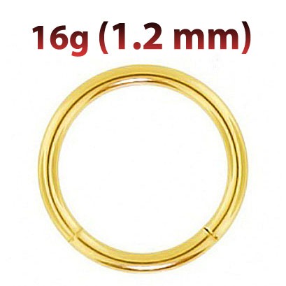 Кольцо сегментное 1,2 мм. Золотое анодированние. SEGTA16g