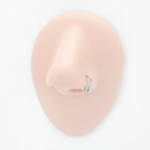 Кольцо-капля сегментное 1,2 мм кликер с кристаллами. Титан. HSEGTAJ010