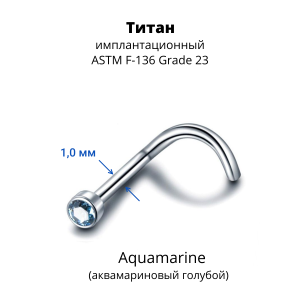 Нострила улитка. Титан, кристаллическая вставка. UNSCJ2
