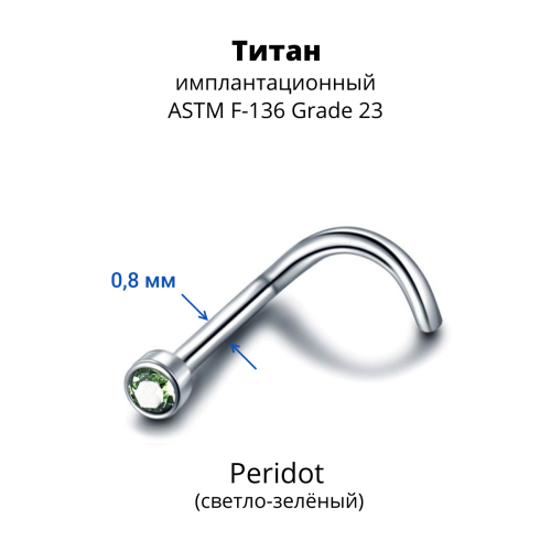 Нострила улитка. Титан, кристаллическая вставка. UNSCJ2