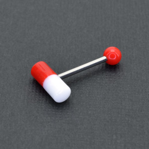 Штанга 1,6 мм для пирсинга языка. Пилюля. UBB1369