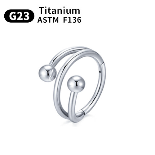 Кольцо-спираль сегментное 1,2 мм кликер. Титан. HSEGTAJ014
