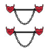 Украшения для пирсинга сосков. Сердца с рожками. Пара. SNP8619-2