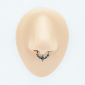 Клипса для имитации пирсинга носа, черный никель. SEPR1160