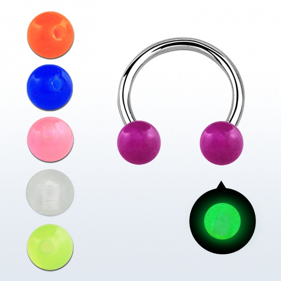 Циркуляр 1,2 мм. Шарик акрил, сетятся в темноте. CNTBGL16