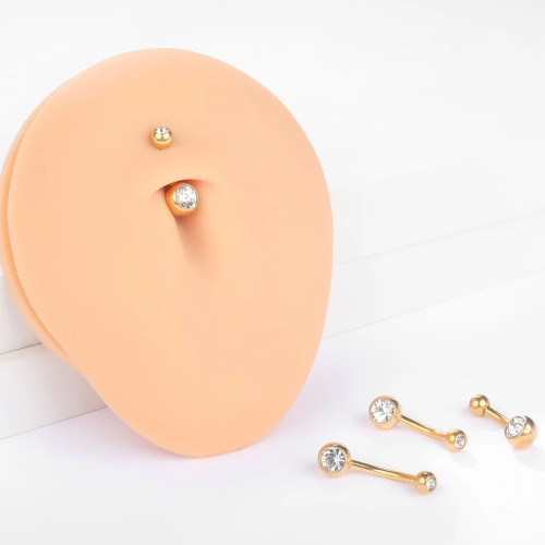 Украшение для пирсинга пупка. Титан, кристаллы. BNTJ14/6/4