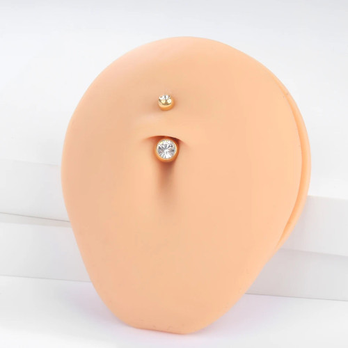 Украшение для пирсинга пупка. Титан, кристаллы. BNTJ14/6/4