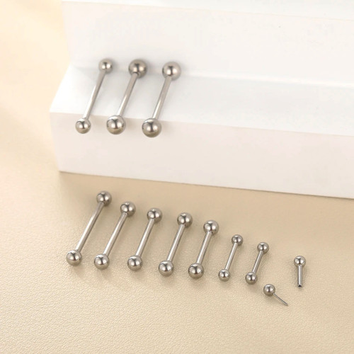 Штанги 1,6 мм для пирсинга сосков Push-In. Пара. Титан. PISNP14T