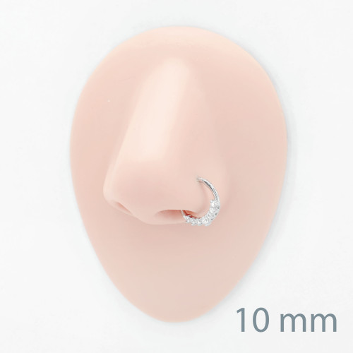 Кольцо сегментное 1,2 мм кликер для пирсинга септума с цирконами. HSEGJ5647