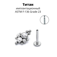 Интернал-лабрета 1,2 мм. Титан. Кристаллы. ILT3884