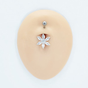 Украшение для пирсинга пупка. Титан. Цветок. BNT4306
