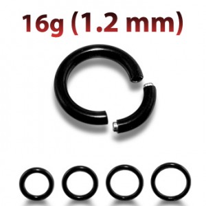 Кольцо сегментное 1,2 мм. Чёрное титановое покрытие. SEG16 Black