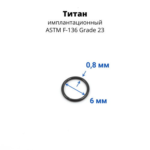 Кольцо сегментное 0,8 мм кликер. Титан. HSEGTA20
