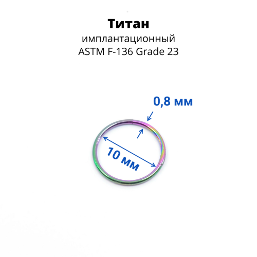 Кольцо сегментное 0,8 мм кликер. Титан. HSEGTA20
