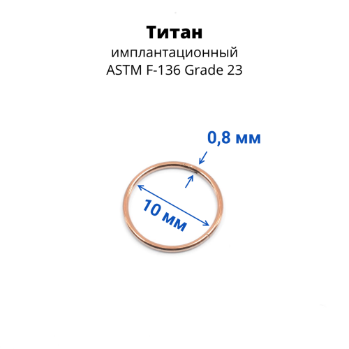 Кольцо сегментное 0,8 мм кликер. Титан. HSEGTA20