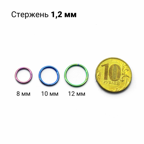 Кольцо сегментное 1,2 мм кликер, анодирование. Титан. HSEGTA16A
