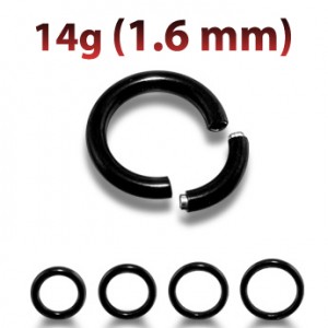 Кольцо сегментное 1,6 мм. Черное анодирование. SEG14 Black