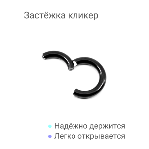 Кольцо сегментное 2,5 мм кликер. Титан, черное анодирование. HSEGTA10B