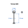 Интернал-лабрета 1,2 мм для пирсинга уха и губы. Титан. ILBBT16