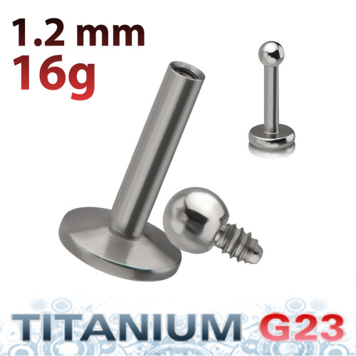 Интернал-лабрета 1,2 мм для пирсинга уха и губы. Титан. ILBBT16