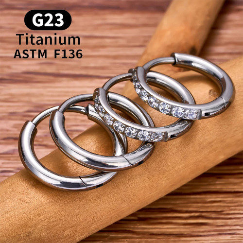 Серьги-кликеры 2 мм. Титан, кристаллы. Пара. SK1676-2