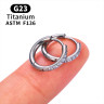 Серьги-кликеры 2 мм. Титан, кристаллы. Пара. SK1676-2