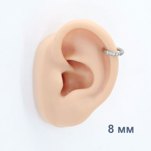 Серьги-кликеры 2 мм. Титан, кристаллы. Пара. SK1676-2