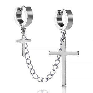 Серьга-кликер для двух проколов. Кресты. SK5872