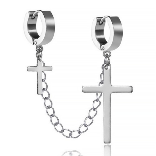 Серьга-кликер для двух проколов. Кресты. SK5872