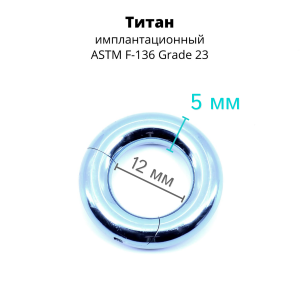 Кольцо сегментное 5,0 мм кликер. Титан, голубое анодирование. HSEGT4LB