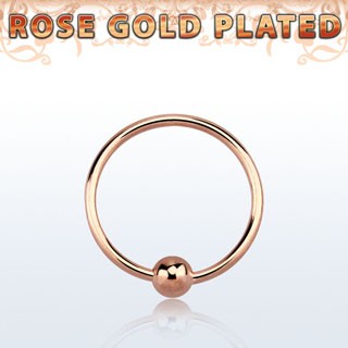 Кольцо для пирсинга носа, покрытие розовым золотом. NS05RS