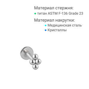 Интернал-лабрета 1,2 мм, стержень титан. IL2895