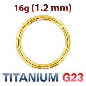 Кольцо сегментное 1,2 мм. Титан. Золотое анодированние. SEG16 Gold Ti