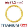 Кольцо сегментное 1,2 мм. Титан. Золотое анодированние. SEG16 Gold Ti