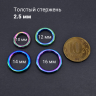 Кольцо сегментное 2,5 мм кликер. Титан, радужное анодирование. HSEGTA10RB Кольцо сегментное 2,5 мм кликер. Титан, радужное анодирование. HSEGTA10RB