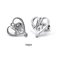 Серьги-гвоздики. Музыкальное сердце. SE3008-2