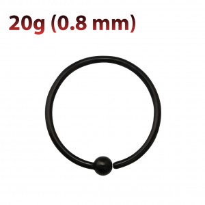 Кольцо 0,8 мм с припаянным шариком, чёрное титановое покрытие. NHF-BK