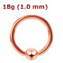 Кольцо 1,0 мм. Титановое покрытие розовое золото. BCR18RG