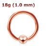 Кольцо 1,0 мм. Титановое покрытие розовое золото. BCR18RG