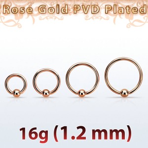 Кольцо 1,2 мм. PVD покрытие розовым золотом. BCRTTE
