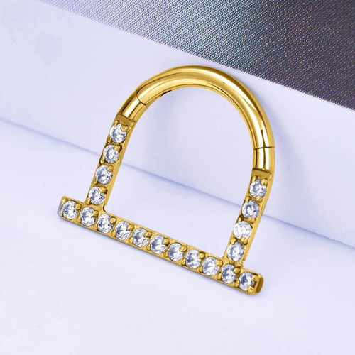 U-кольцо сегментное 1,2 мм кликер. Титан, кристаллы. UHSEGTAJ16