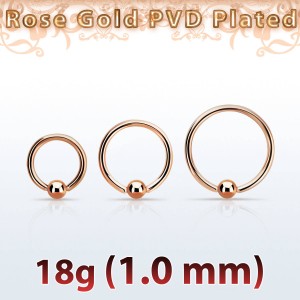 Кольцо 1,0 мм. PVD покрытие розовым золотом. BCRTT18S