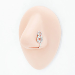 Клипса для имитации пирсинга носа, золотое титановое покрытие. NC2118