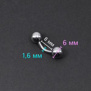 Банан 1,6 мм короткий для пирсинга. BNPBM14