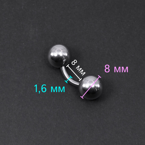 Банан 1,6 мм короткий для пирсинга. BNPBM14