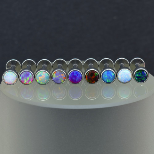 Интернал-лабрета 1,2 мм. Титан, опал 4 мм. LBICST3729