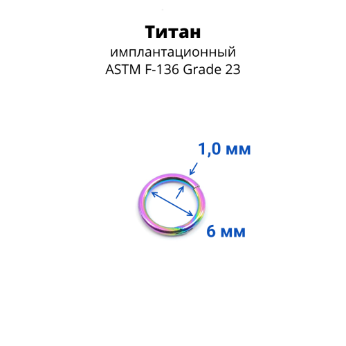 Кольцо сегментное 1,0 мм кликер. Титан. HSEGTA18