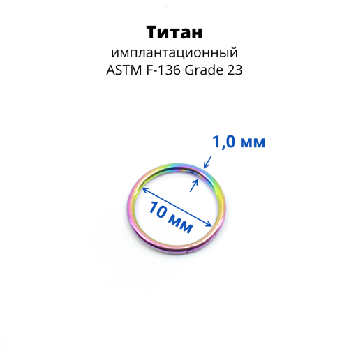 Кольцо сегментное 1,0 мм кликер. Титан. HSEGTA18