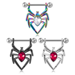 Украшения для пирсинга соска. Пауки. Пара. SNP7250-2